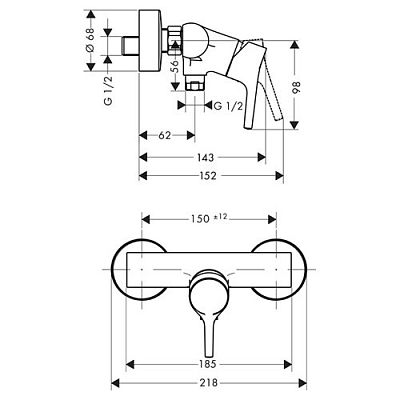 Смеситель для душа Hansgrohe Talis S 72600000 фото 2