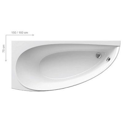 CQ01000000 ванна асимметричная AVOCADO левая /160х75/ (белый) фото 1