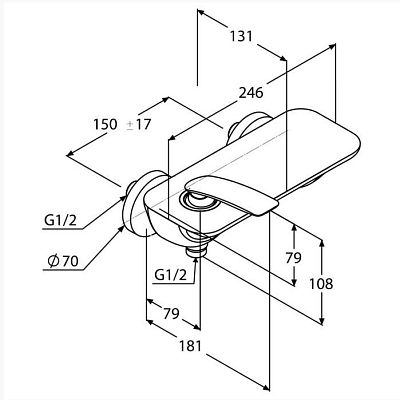 527100575 смеситель BALANCE для душа (хром) фото 2