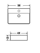 AQM5003 Раковина настольная с отверстием под смеситель. 610x450x120