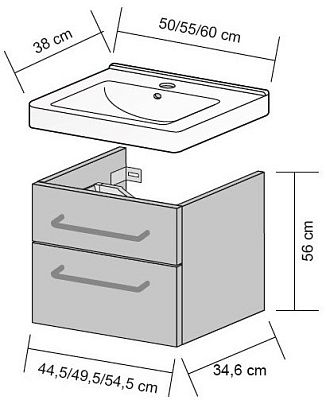 Тумба под умывальник Dreja GO FC 28063 фото 3