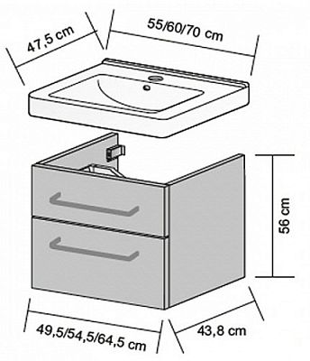 Тумба под умывальник Dreja Q MAX 68403 фото 2