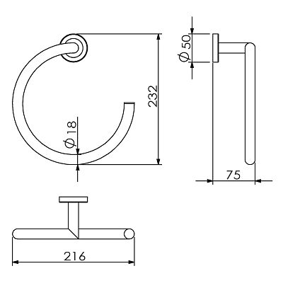 Полотенцедержатель "полуовал" (11038B) фото 2