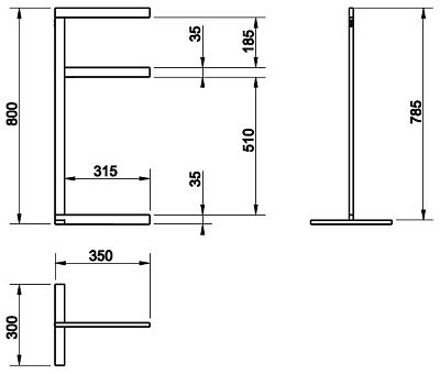Полотенцедержатель Gessi Rettangolo Shower 20939-707 шлифованный черный металл фото 2
