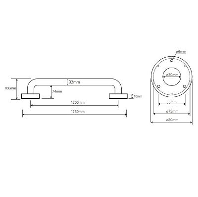 Поручень для ванной Bemeta Help Program 301101204 лак фото 2