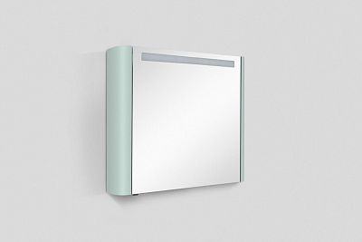 M30MCR0801GG Sensation, зеркало, зеркальный шкаф, правый, 80 см, с подсветкой, мятный, глянцевая фото 1