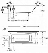 Акриловая ванна Roca Hall 170x75 ZRU9302768