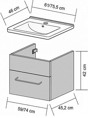 Тумба под умывальник Dreja ASTON 70215 фото 2