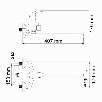Isen 2602L Смеситель для ванны с длинным изливом фото 4