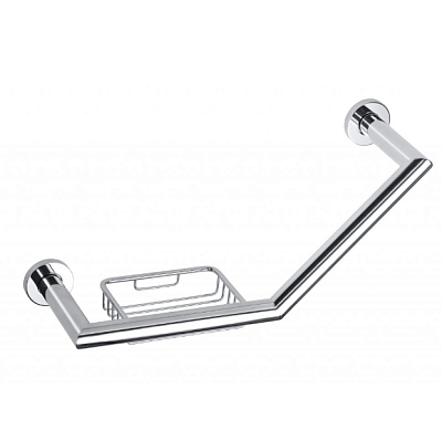 Поручень изогнутый для ванной Bemeta Omega 104307631 с мыльницей хром фото 1