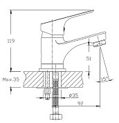 Смеситель для раковины Orange Berti M17-021cr