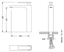 Смеситель для раковины-чаши Timo Torne черный (4311/03F)