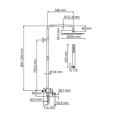 A174.160.217.CB Душевой комплект со смесителем фото 4