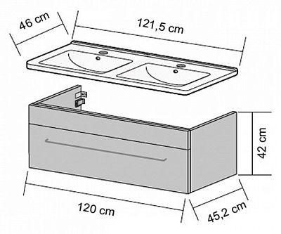 Тумба под умывальник Dreja ASTON 70277 фото 2