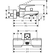 Смеситель для ванны Hansgrohe Metropol 74540000