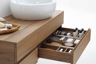 Тумба под раковину Laufen Alessi One 4.2412.2.097.631.1 120 см, белый лак, 4 ящика, вырез справа для 8.1897.1 фото 4