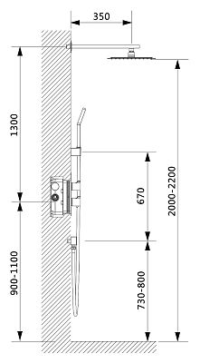 Душевая система Timo Petruma 2-х режимная, с термостатом (SX-5159/00SM chrome) фото 2