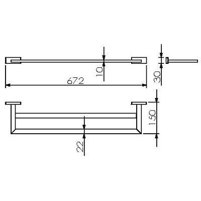 Полотенцедержатель 2-ой 60 см (11902A) фото 1