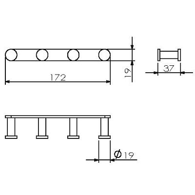 Планка 4 крючка (28034A) фото 2