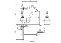 Смеситель для биде Cezares VINTAGE-BSM2-03/24-Sw-N