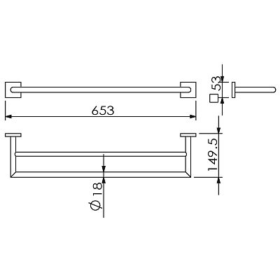 Полотенцедержатель 2-ой 60 см (11802A) фото 1