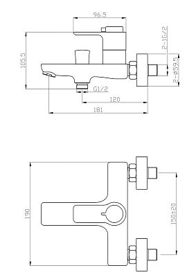Смеситель для ванны Orange Thermo T19-100cr фото 2