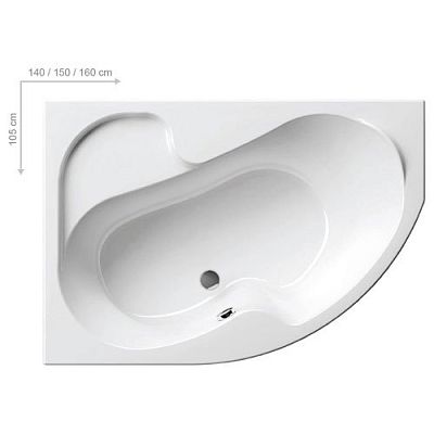 CL21000000 ванна акриловая ROSA II правая /160x105/ (белый) фото 1