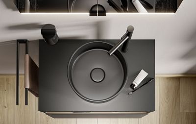 Тумба под раковину KEUCO STAGELINE 32855 300000 490 мм х 650 мм х 549 мм, с 1 выдвижным ящиком, с отверстием под смеситель справа, с сифоном, белый/белый фото 4