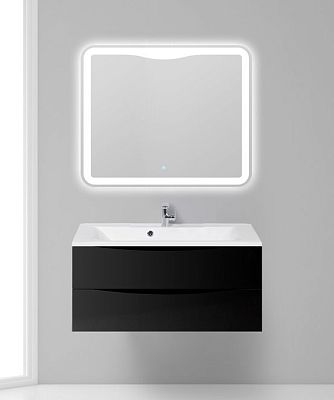 Тумба под раковину BelBagnо Marino  MARINO-1000-2C-SO-NL-P Nero Lucido фото 1