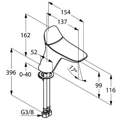 530230575 смеситель AMBIENTA умывальник (хром) фото 2
