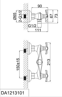 Смеситель для душа D&K Hessen Documenta (DA1213101) фото 4