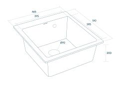 Мойка кварцевая ZEMAR, PM104651-CO, кофе, 460х510 мм, Paulmark
