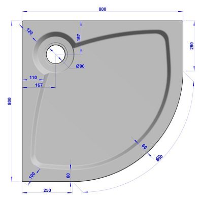 Душевой поддон Cezares TRAY-S-R-80-550-56-W фото 5