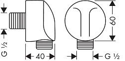 Шланговое подключение Hansgrohe Fixfit Е 27454000