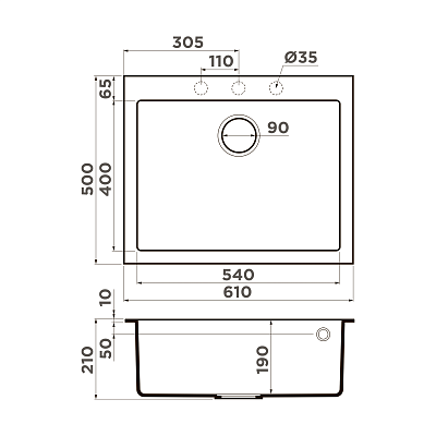 Omoikiri Bosen 61-GR Tetogranit/leningrad grey фото 2