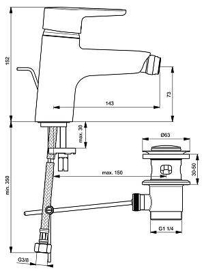 Смеситель для биде Ideal standard b9920aa фото 3