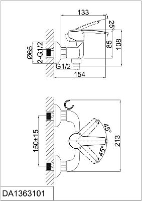Смеситель для душа D&K Rhein Valerius (DA1363101) фото 8