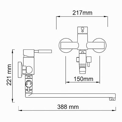 Wern 4202L Смеситель для ванны с длинным изливом фото 7