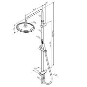 936000300 Scandinavian Pure душ.система: верх.душ 250 мм, ручн.душ 1 ф-ция, штанга 1050-1450, черны