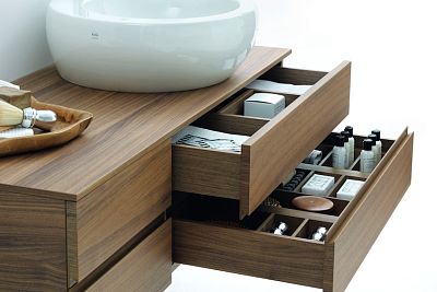 Тумба под раковину Laufen Alessi One 4.2412.2.097.631.1 120 см, белый лак, 4 ящика, вырез справа для 8.1897.1 фото 3