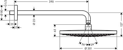 Верхний душ Hansgrohe Raindance Select S 300 2jet 27378400 фото 2