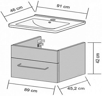Тумба под умывальник Dreja ASTON 70260 фото 2
