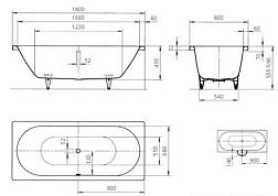 Ванна стальная Kaldewei Classic duo 110+Easy-Clean 180x80