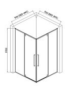 Душевой уголок 900*900*1950мм., стекло 6мм, цвет профиля матовый черный.