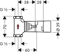 Вентиль шпиндельный, скрытая часть Hansgrohe 15973180