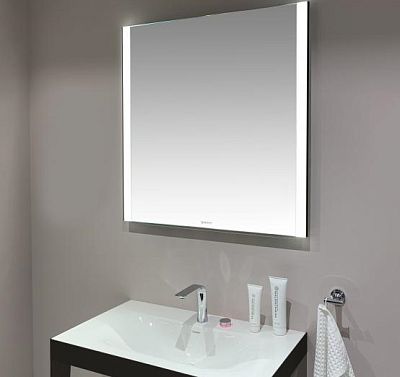 Зеркало с подсветкой DURAVIT XViu XV70320B2B2 820 мм х 800 мм, версия Sensor, чёрный матовый фото 1