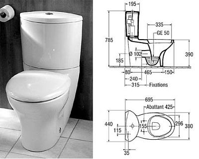 Чаша унитаза напольная Jacob Delafon Presqu'ile 19077-00 фото 3