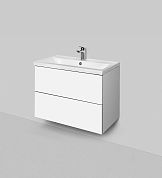 M90FHX07522WG GEM, База под раковину, подвесная, 75 см, 2 ящика push-to-open, цвет: белый, глянец