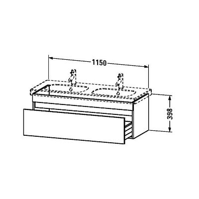 Тумба подвесная Duravit DuraStyle DS638604343 базальт матовый фото 2