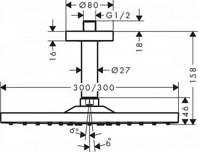 Верхний душ Hansgrohe Raindance E 300 Air 1jet 26250140 фото 2
